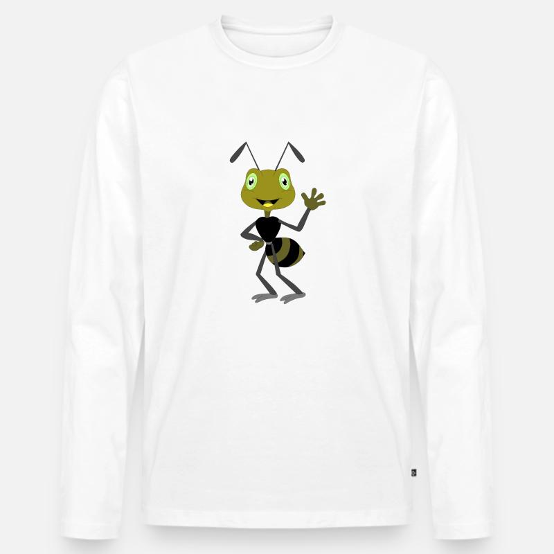 Freche Ameise - Männer Premium Bio Langarmshirt - Weiß