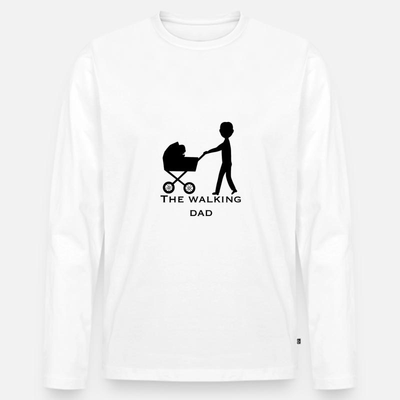 Papa on the Move - Männer Premium Bio Langarmshirt - Weiß