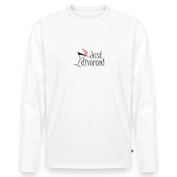 Scheidung - Just divorced - Männer Premium Bio Langarmshirt - Weiß - Vorne - Nico (187cm)