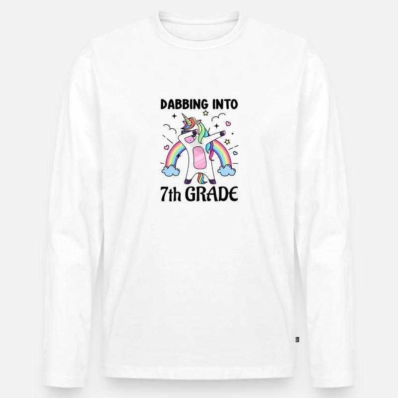 Einschulung 7. Klasse - Männer Premium Bio Langarmshirt - Weiß
