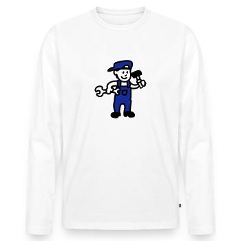 artisan - T-shirt manches longues Premium bio Homme - blanc - Devant - Nico (187cm)