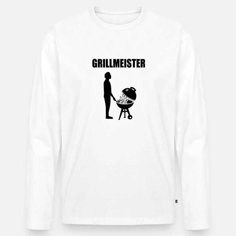 BBQ - Männer Premium Bio Langarmshirt - Weiß