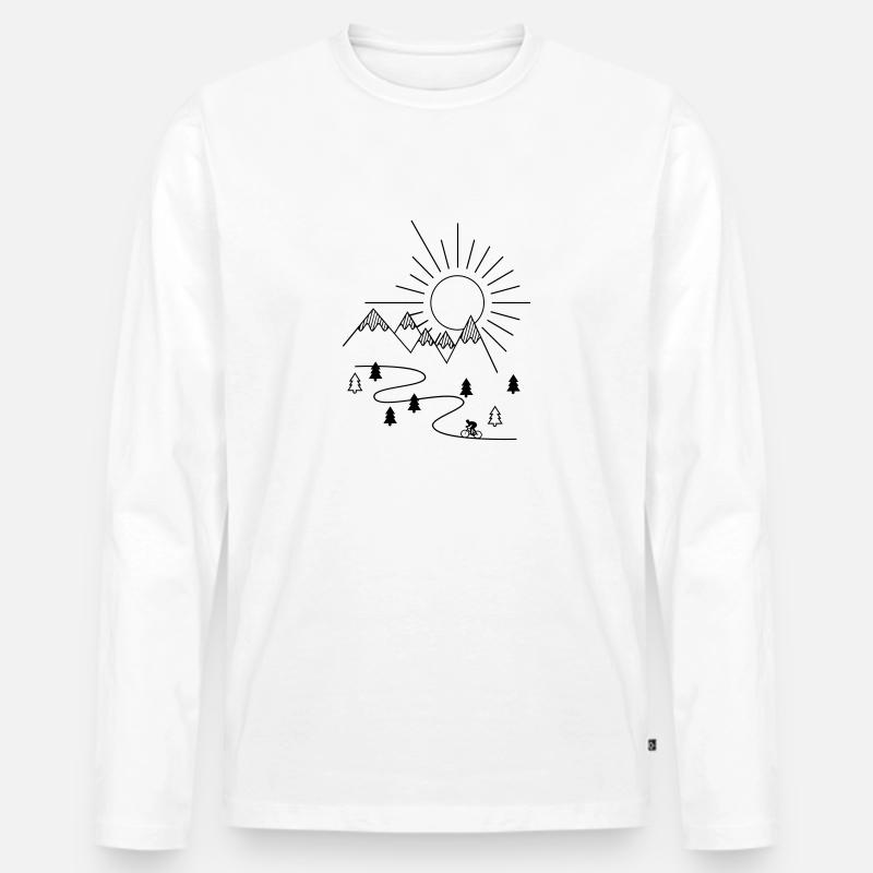 Radsport - Männer Premium Bio Langarmshirt - Weiß