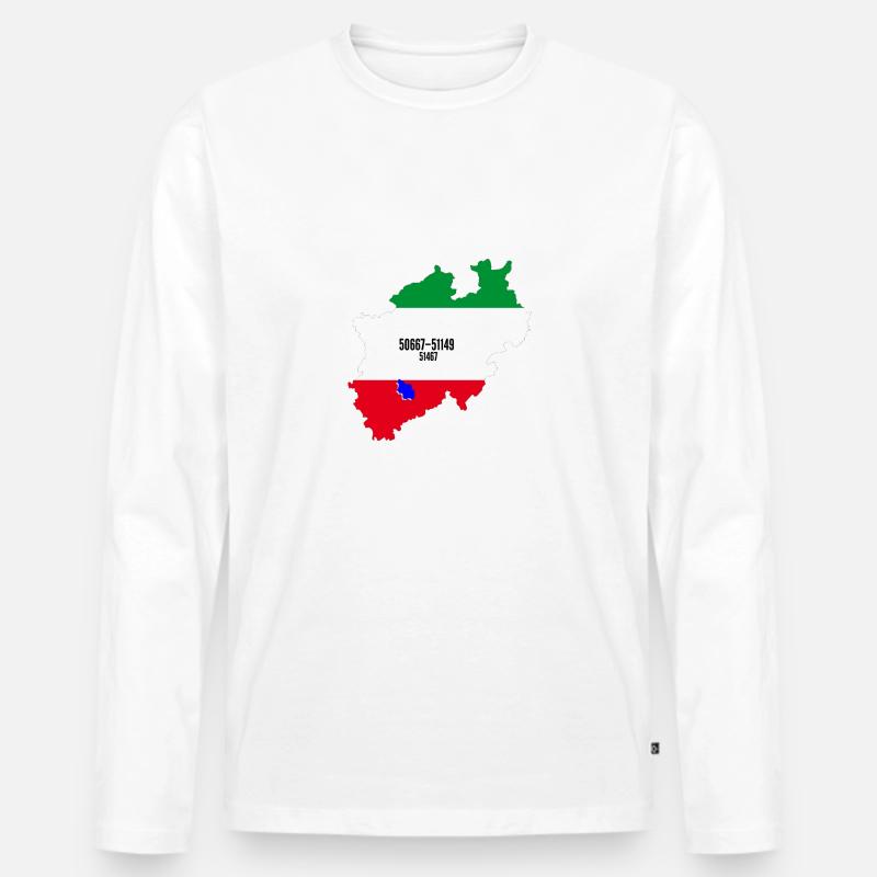 NRW Köln - Männer Premium Bio Langarmshirt - Weiß