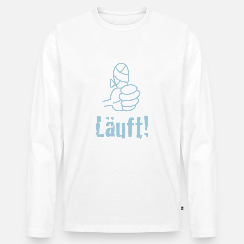 laeuft - Männer Premium Bio Langarmshirt - Weiß