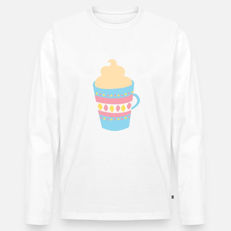 Tasse | Heiße Schokolade | Geschenkidee - Männer Premium Bio Langarmshirt - Weiß