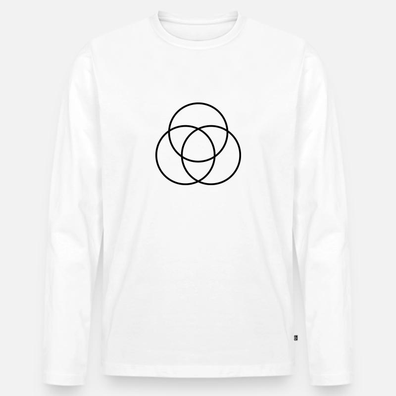 Drei Kreise Grafik DICK - Männer Premium Bio Langarmshirt - Weiß