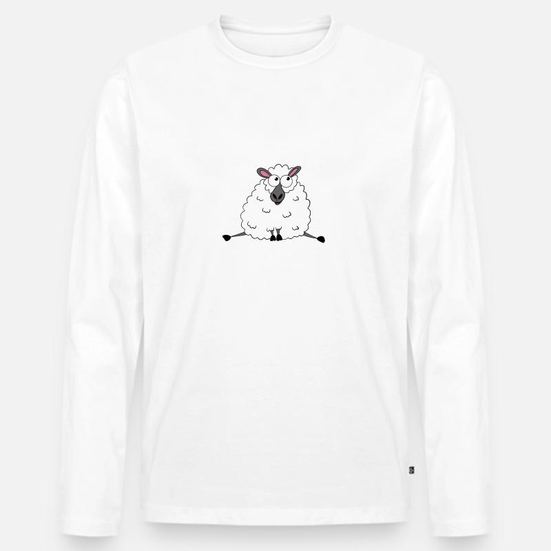 Süßes Schaf - Männer Premium Bio Langarmshirt - Weiß