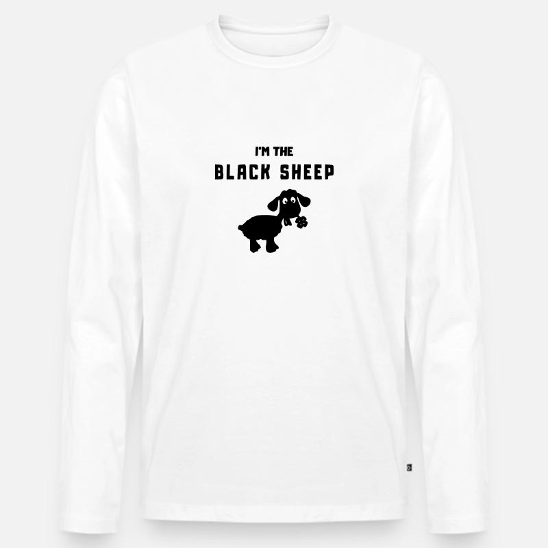 sheep im the black sheep - Männer Premium Bio Langarmshirt - Weiß