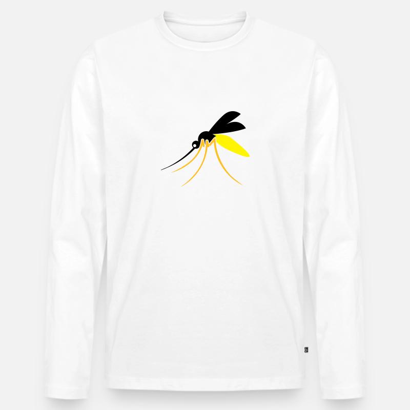 Mücke - Männer Premium Bio Langarmshirt - Weiß