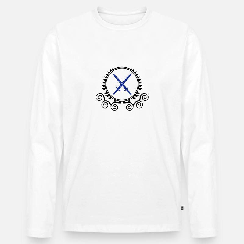 schwerter wappen - Männer Premium Bio Langarmshirt - Weiß