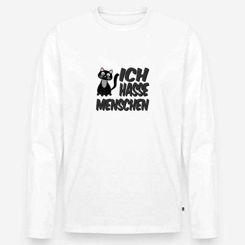Ich hasse Menschen. - Männer Premium Bio Langarmshirt - Weiß