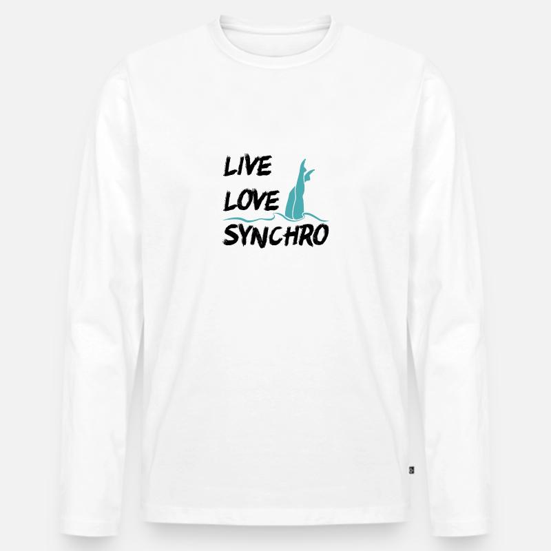 live love synchro - Männer Premium Bio Langarmshirt - Weiß