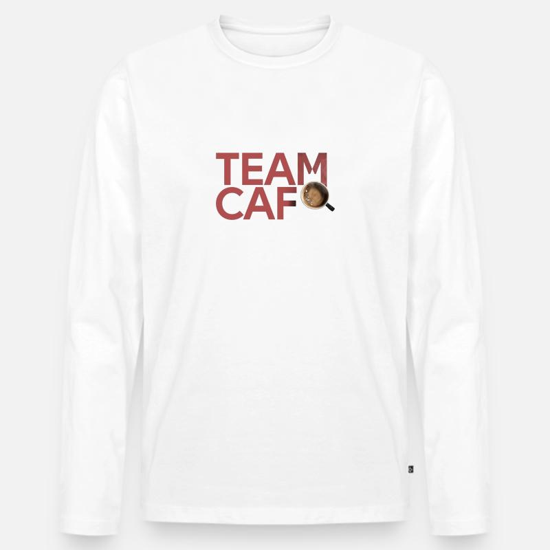 Team Kaffee - Männer Premium Bio Langarmshirt - Weiß