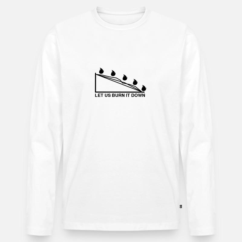 BURN DOWN CHART - Männer Premium Bio Langarmshirt - Weiß