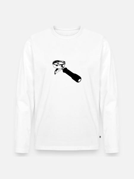 Espresso Siebträger - Männer Premium Bio Langarmshirt - Weiß