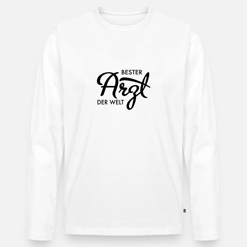 Bester Arzt der Welt - Männer Premium Bio Langarmshirt - Weiß