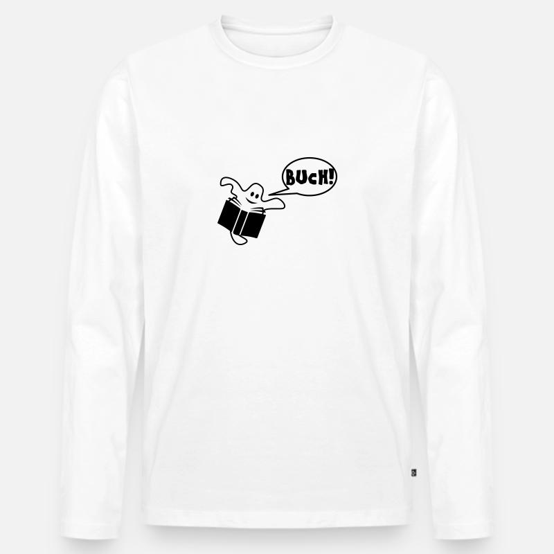 Buch - Männer Premium Bio Langarmshirt - Weiß