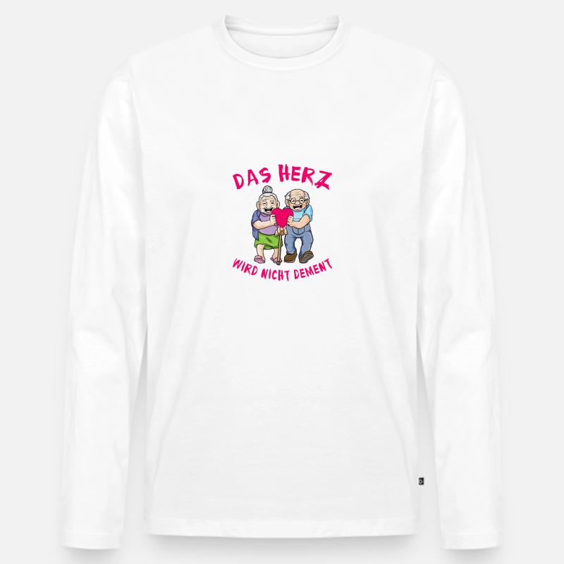 Das Herz Wird Nicht Dement - Männer Premium Bio Langarmshirt - Weiß