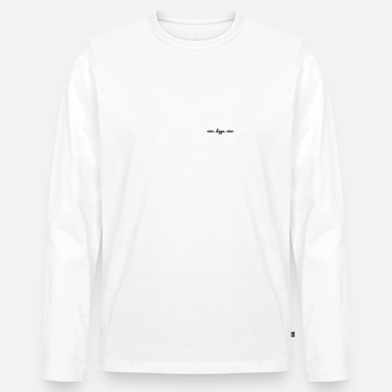 VINO DIGGA VINO - Männer Premium Bio Langarmshirt - Weiß
