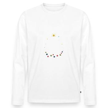 Katze Weihnachtsbaum | Katze Weihnachten - Männer Premium Bio Langarmshirt - Weiß - Vorne - Nico (187cm)
