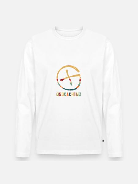 Geocaching Target Cross | Geocaching - Men's Premium Organic Long Sleeve Shirt - white