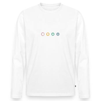 What The F | Photographer - Men's Premium Organic Long Sleeve Shirt - white - Front - Nico (187cm)