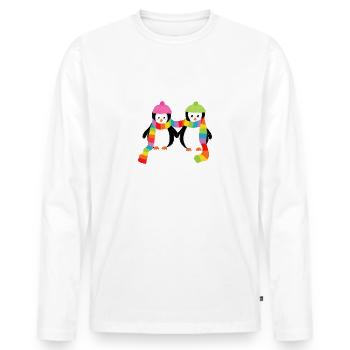 Christmas Pengus - Soul Relatives - Men's Premium Organic Long Sleeve Shirt - white - Front - Nico (187cm)