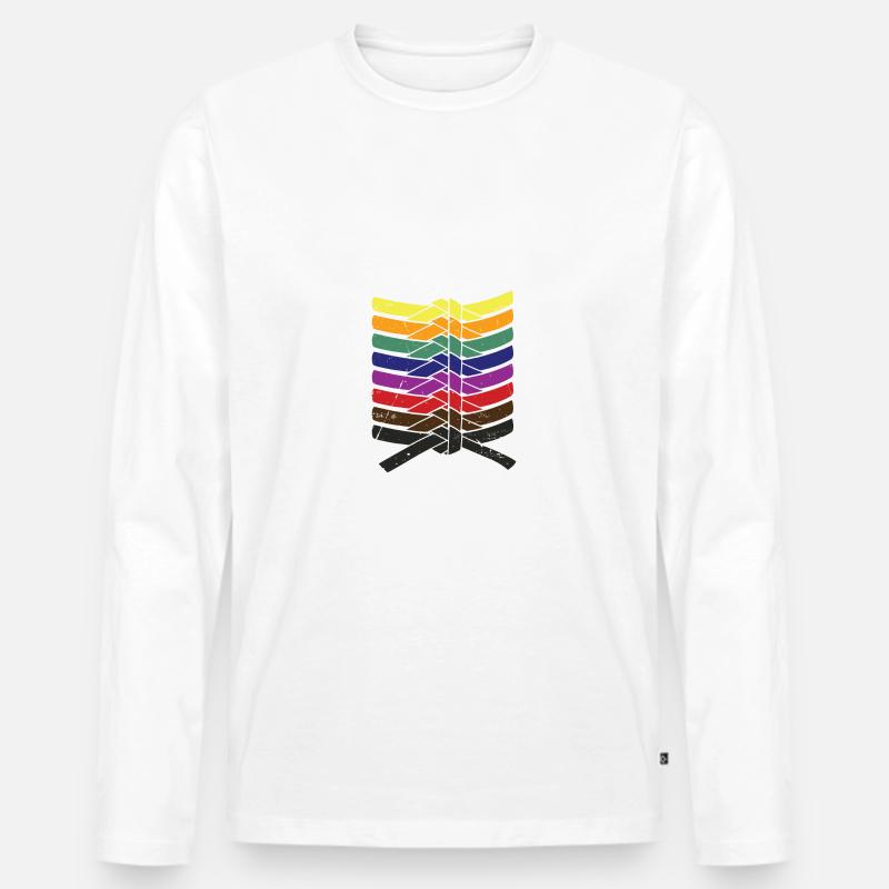 Karate Belts | Karate - Männer Premium Bio Langarmshirt - Weiß