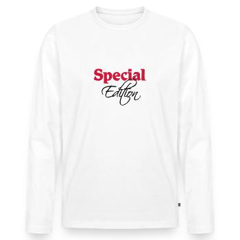 Special Edition - Men's Premium Organic Long Sleeve Shirt - white - Front - Nico (187cm)