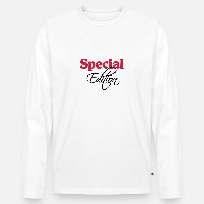 Special Edition - Männer Premium Bio Langarmshirt - Weiß