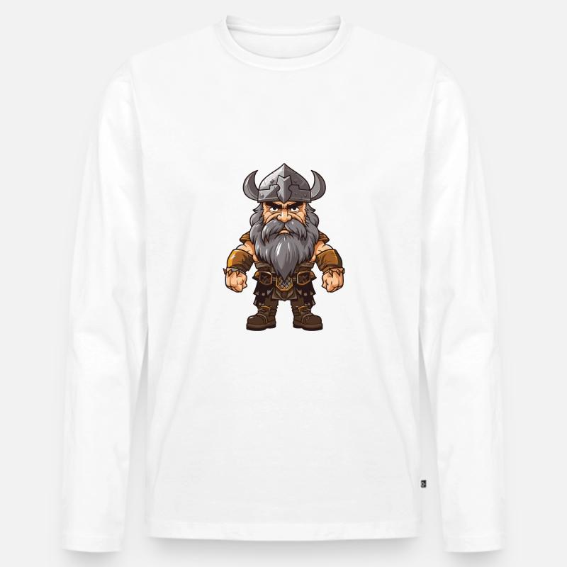 Wikinger Valhalla Krieger Odin - Männer Premium Bio Langarmshirt - Weiß