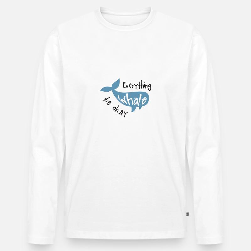 whale - Men's Premium Organic Long Sleeve Shirt - white