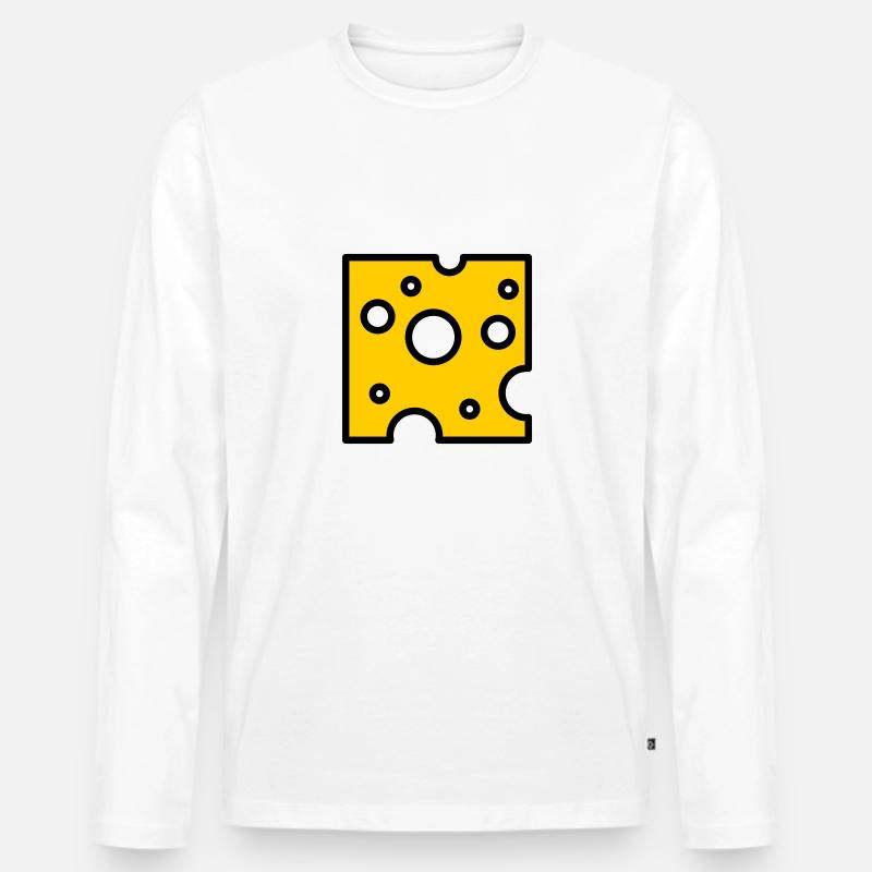 Käse - Männer Premium Bio Langarmshirt - Weiß