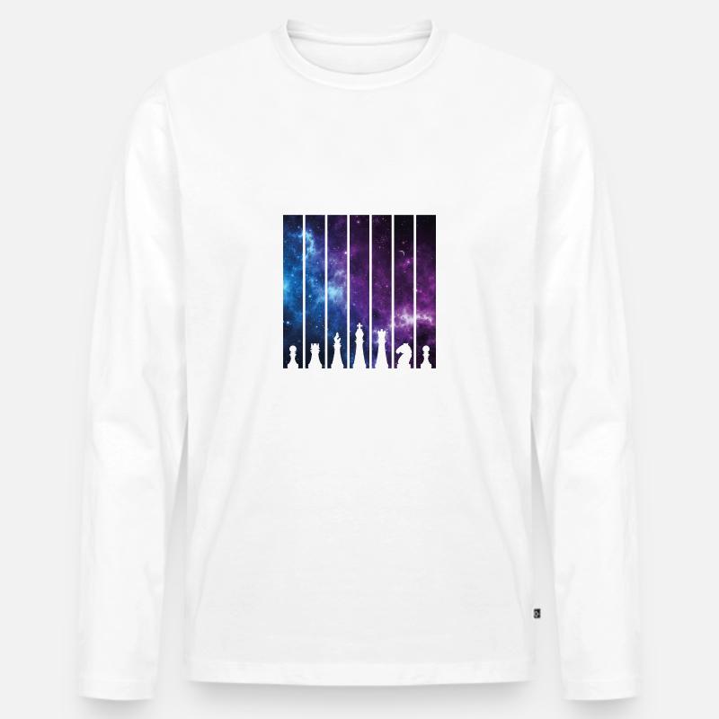 SCHACH - Männer Premium Bio Langarmshirt - Weiß
