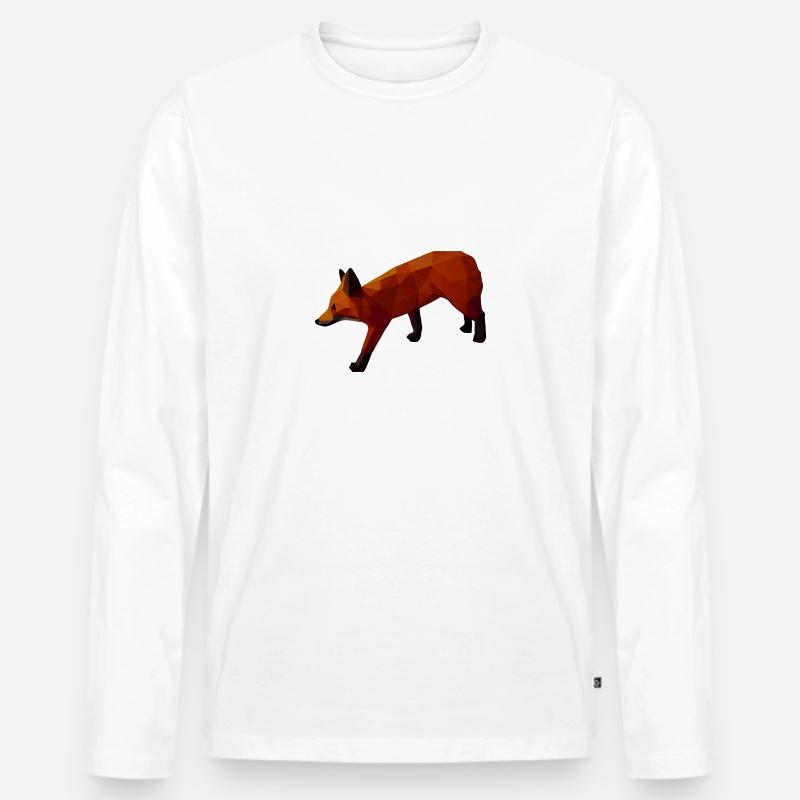 Holzfuchs - Männer Premium Bio Langarmshirt - Weiß