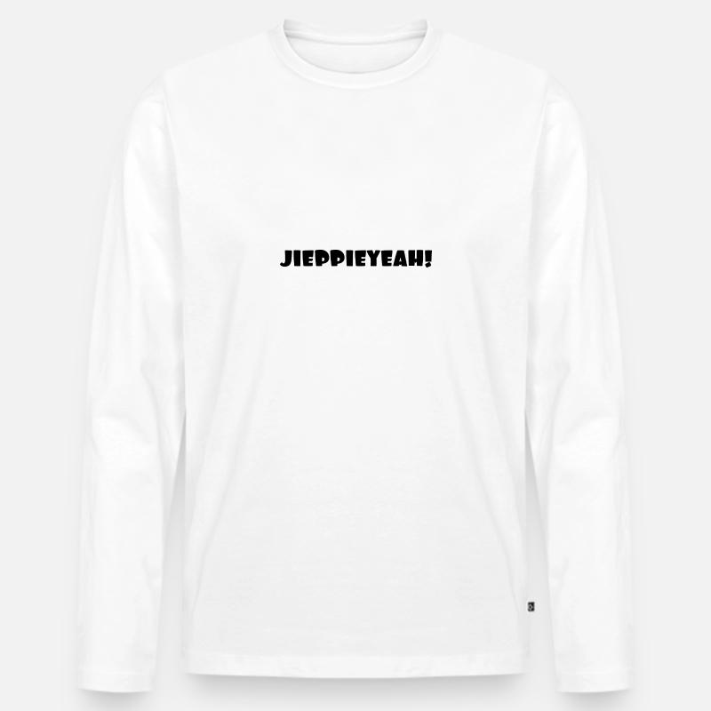 Freude - Männer Premium Bio Langarmshirt - Weiß
