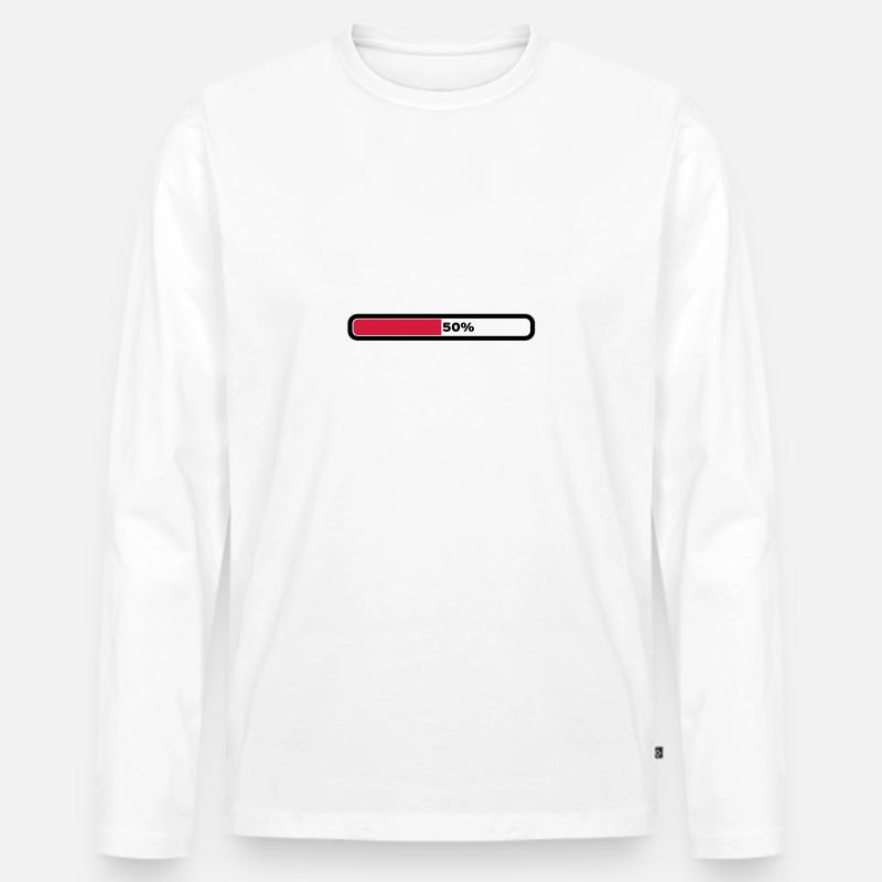 50% Loading - Männer Premium Bio Langarmshirt - Weiß