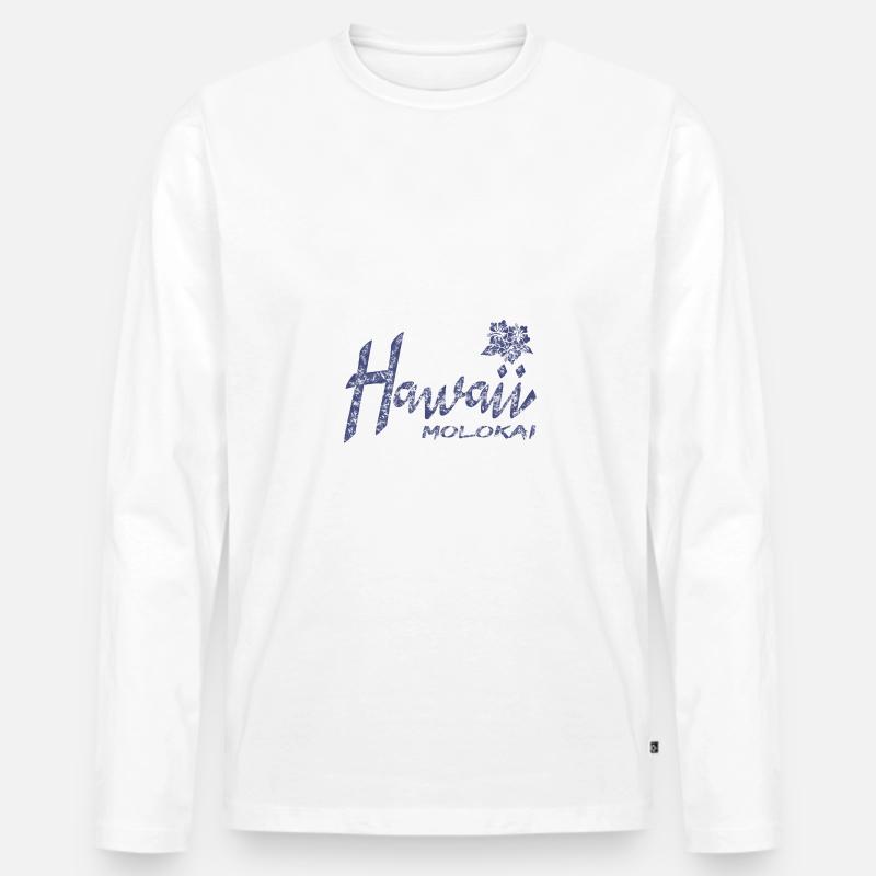 Hawaii Molokai - Männer Premium Bio Langarmshirt - Weiß