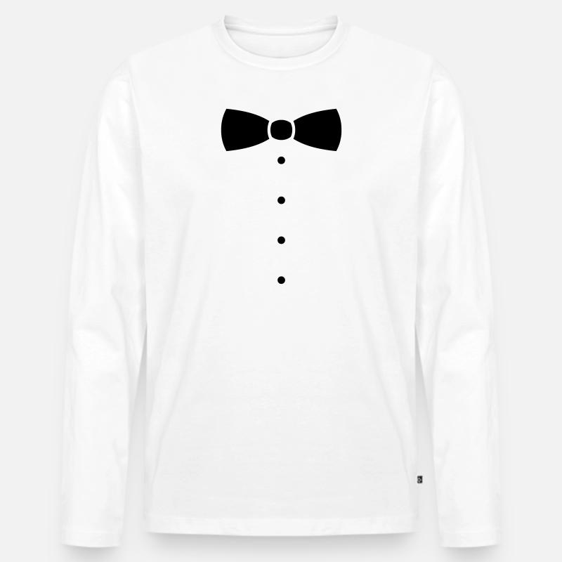 Fliege oder Krawatte Kostüm. - Männer Premium Bio Langarmshirt - Weiß