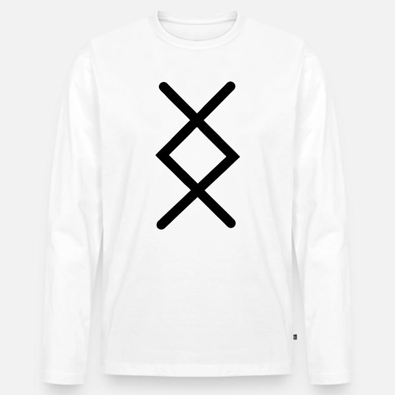 Ingwaz Fruchtbarkeit - Männer Premium Bio Langarmshirt - Weiß