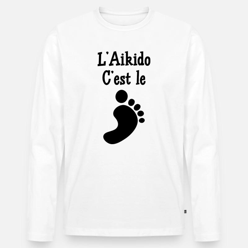 Aikido – Kampfsport – Aikido - Männer Premium Bio Langarmshirt - Weiß