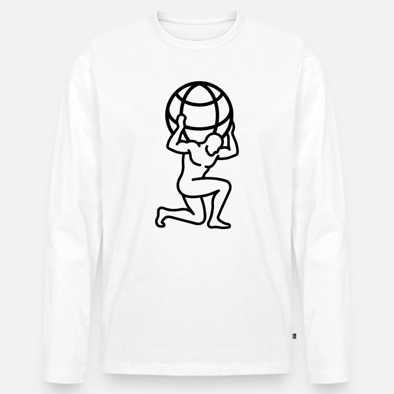 Kugel - Männer Premium Bio Langarmshirt - Weiß