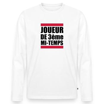 joueur de 3ème mi-temps - T-shirt manches longues Premium bio Homme - blanc - Devant - Nico (187cm)