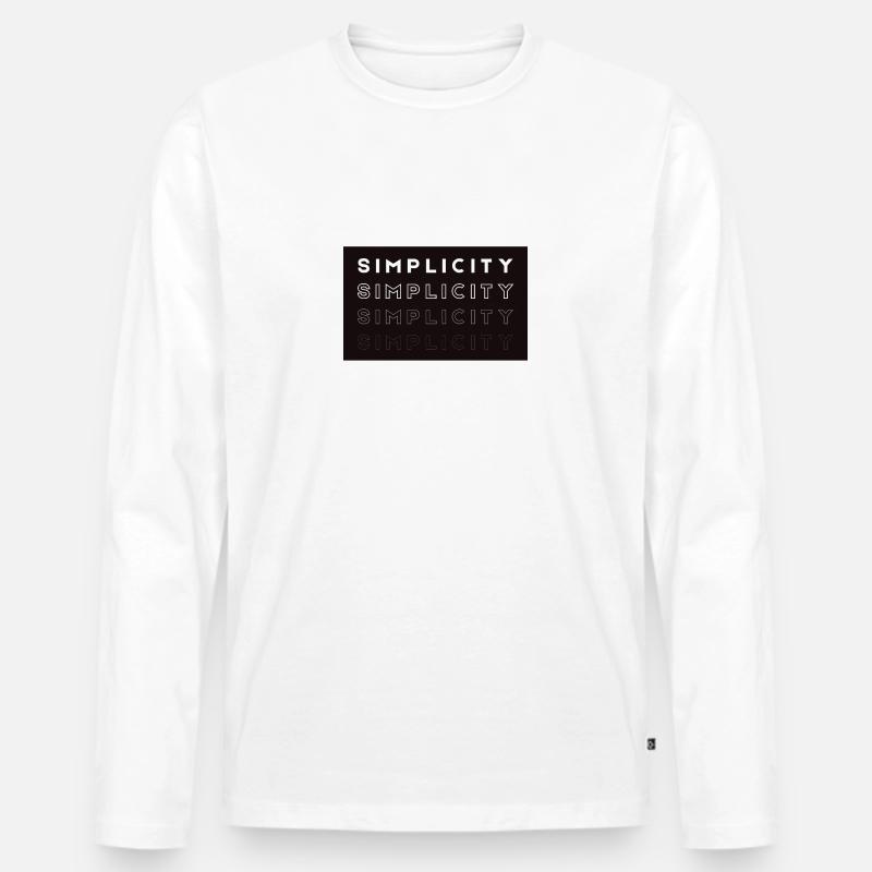 Simplicity - Männer Premium Bio Langarmshirt - Weiß