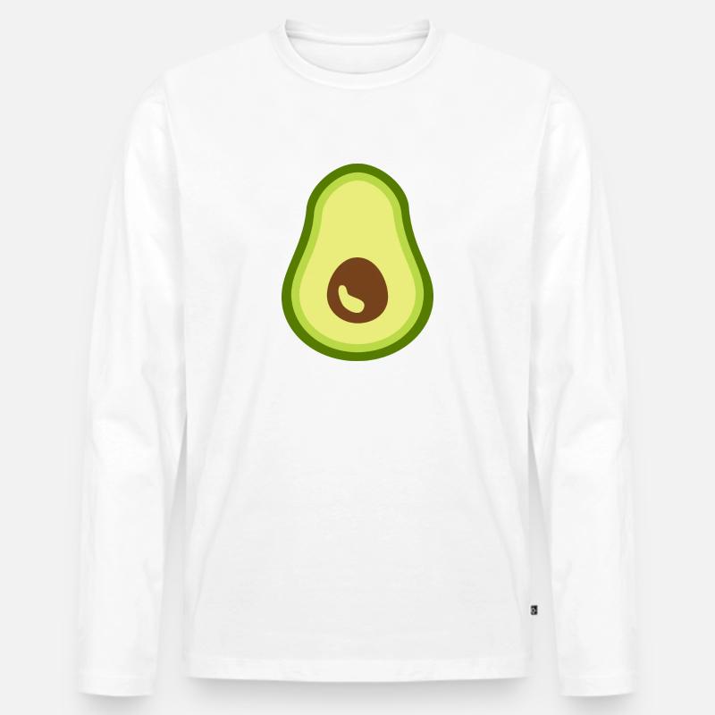 Avocado - Männer Premium Bio Langarmshirt - Weiß
