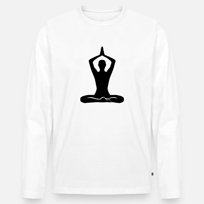 Meditation - Männer Premium Bio Langarmshirt - Weiß