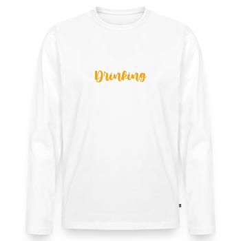 Birthday Drinking Team - Men's Premium Organic Long Sleeve Shirt - white - Front - Nico (187cm)