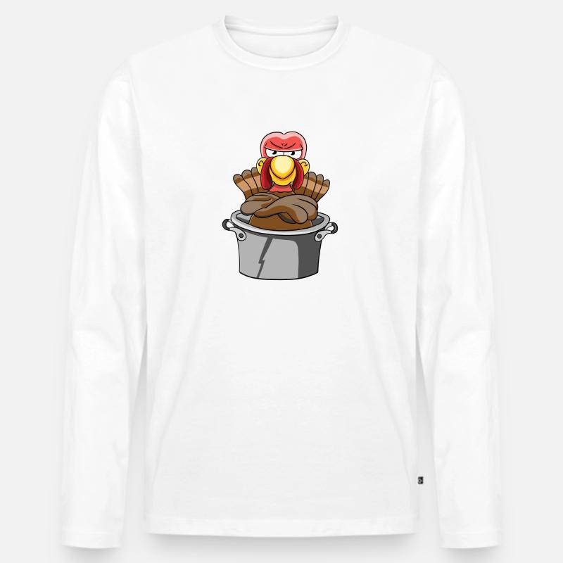 Truthahn - Männer Premium Bio Langarmshirt - Weiß