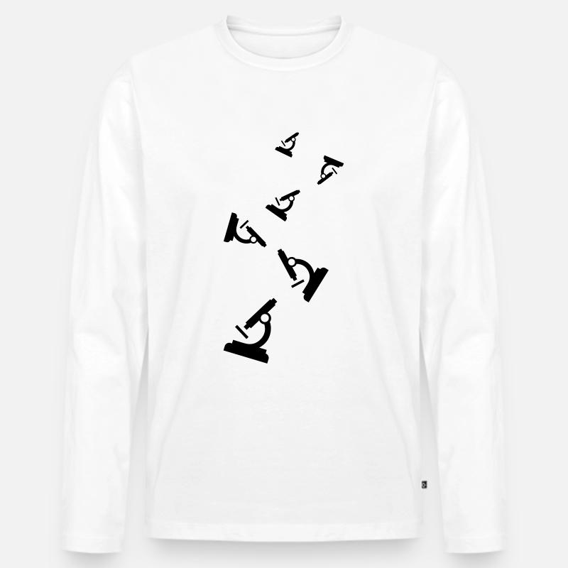 Mikroskop Icon - Männer Premium Bio Langarmshirt - Weiß